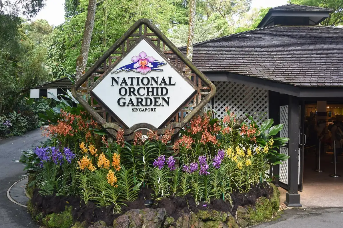 The entrance to the National Orchid Garden at the Singapore Botanic Gardens