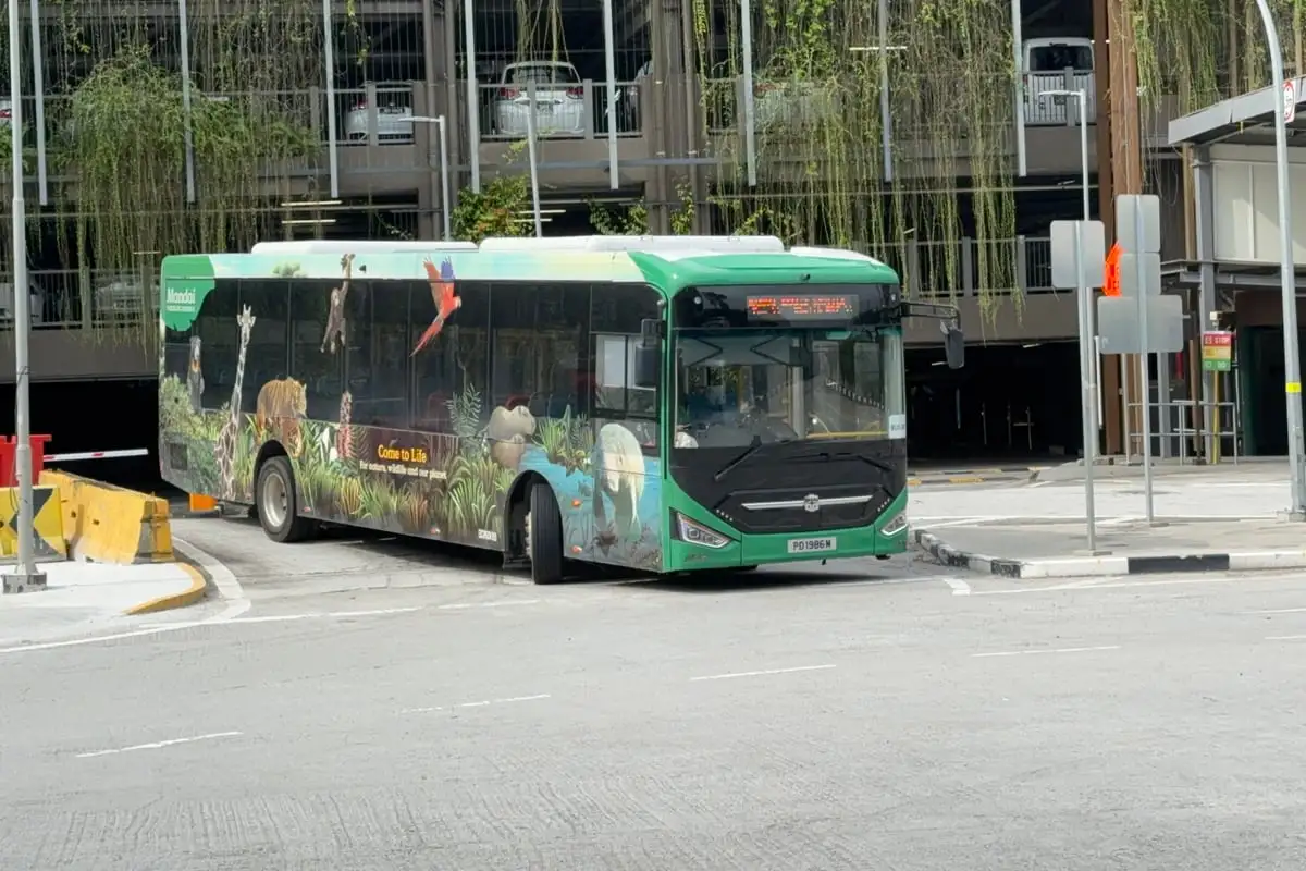 The Mandai Khatib shuttle bus that connects the reserve to Khatib MRT station